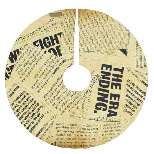 Text in Zeitungen mit altem Papier Polyester Weihnachtsbaumdecke (Vorderseite)