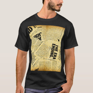 Text in Zeitungen mit altem Papier T-Shirt