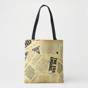 Text in Zeitungen mit altem Papier Tasche