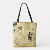 Text in Zeitungen mit altem Papier Tasche (Rückseite)