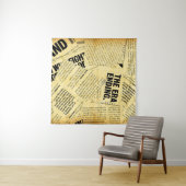 Text in Zeitungen mit altem Papier Wandteppich (Beispiel)