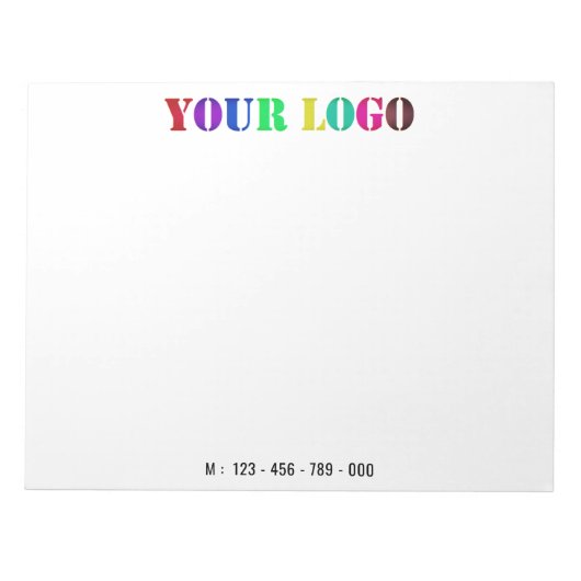 Text-Info zum Firmenlogo Notizblock (Vorderseite)