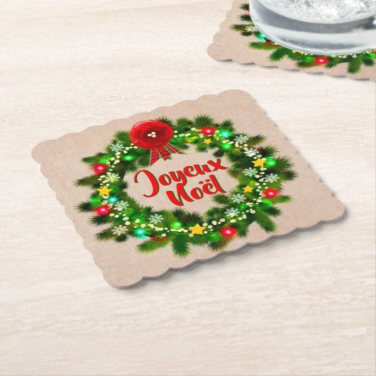Text Joyeux Noël bearbeiten Untersetzer (angewinkelt)