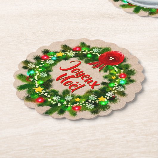 Text Joyeux Noël bearbeiten Untersetzer (angewinkelt)