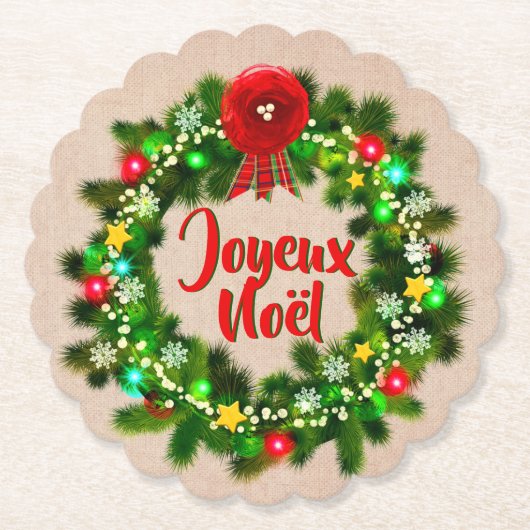 Text Joyeux Noël bearbeiten Untersetzer (Vorderseite)