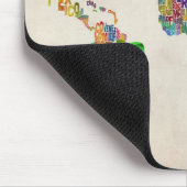 Text-Karte der Welt Mousepad (Ecke)