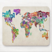 Text-Karte der Welt Mousepad (Vorne)