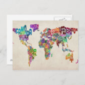 Text-Karte der Welt Postkarte (Vorne/Hinten)