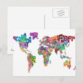 Text-Karte der Welt Postkarte (Vorne/Hinten)