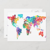 Text-Karte der Welt Postkarte (Vorne/Hinten)