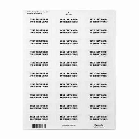 TEXT (KEYWORD) BIS (KURZER CODE) (Vorne)