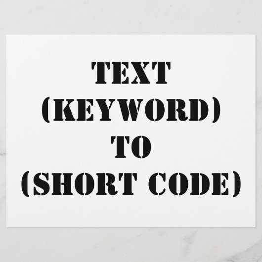 TEXT (KEYWORD) BIS (KURZER CODE) FLYER (Vorne)