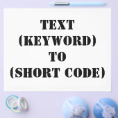 TEXT (KEYWORD) BIS (KURZER CODE) FLYER (Einzeln)