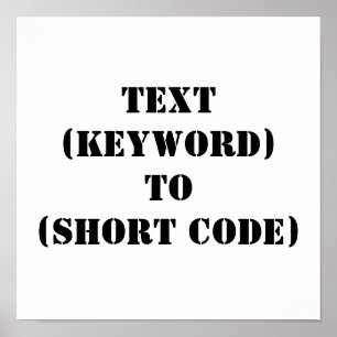 TEXT (KEYWORD) BIS (KURZER CODE) POSTER