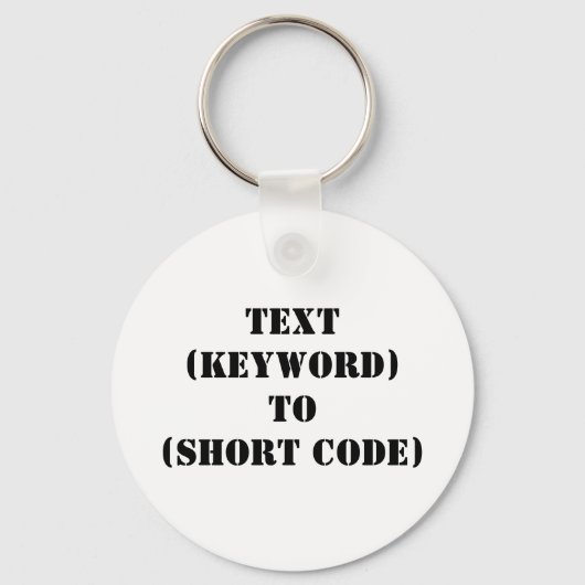 TEXT (KEYWORD) BIS (KURZER CODE) SCHLÜSSELANHÄNGER (Vorderseite)