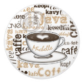 Text-Kunst-Kaffeetasse-Muster-Name Keramikknauf (Vorderseite)