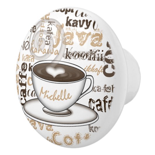 Text-Kunst-Kaffeetasse-Muster-Name Keramikknauf (Rechts)