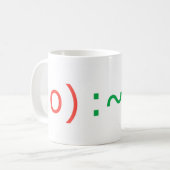 Text-Lächeln (drei Stile) Kaffeetasse (Vorderseite Links)