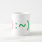 Text-Lächeln (drei Stile) Kaffeetasse (Mittel)
