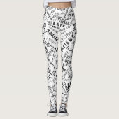 Text-Leggings Liebe Mehrsprachigkeit - Ihre Farben Leggings (Vorderseite)