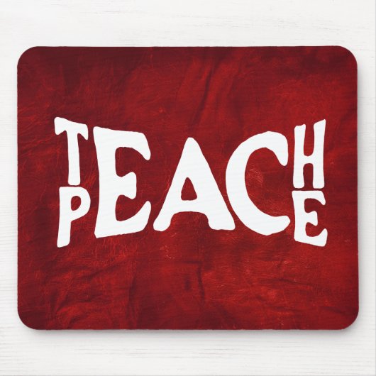 Text "Lehre Frieden" auf rotem Leder Mousepad (Vorne)