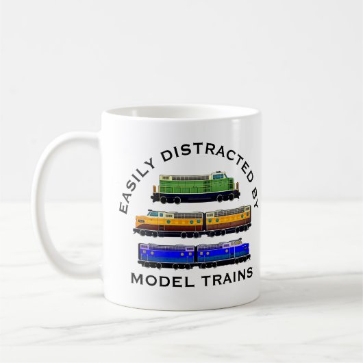 Text leicht ablenkbar Modellbahnverkehr Dieselmoto Kaffeetasse (Links)