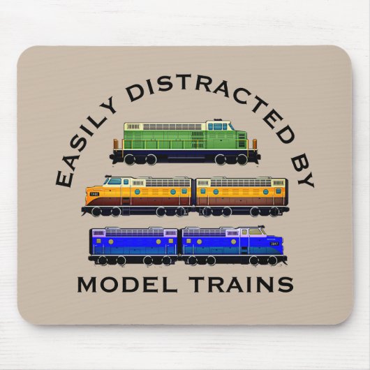 Text leicht ablenkbar Modellbahnverkehr Dieselmoto Mousepad (Vorne)