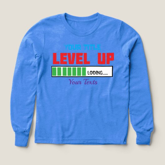 Text 'Level Up' mit grünem Ladefortschritt (Design Vorderseite)