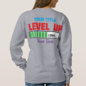 Text 'Level Up' mit grünem Ladefortschritt Sweatshirt (Rückseite)