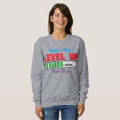 Text 'Level Up' mit grünem Ladefortschritt Sweatshirt (Vorne ganz)
