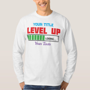 Text 'Level Up' mit grünem Ladefortschritt T-Shirt