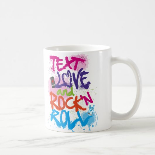 Text, Liebe und Rock 'n Roll Kaffeetasse (Rechts)