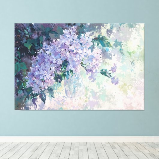 *~* TEXT Lilac TV2 Stretched Canvas Print hinzufüg Leinwanddruck (Insitu (Holzboden))
