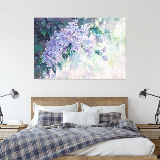 *~* TEXT Lilac TV2 Stretched Canvas Print hinzufüg Leinwanddruck (Insitu (Schlafzimmer))
