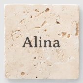 Text löschen, eigenes Design hinzufügen 4" x 4" Tr Steinuntersetzer (Vorderseite)