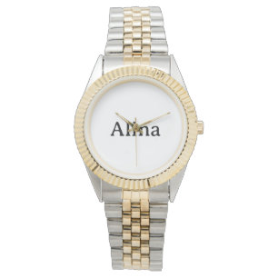 Text löschen Unisex Two-Tone Armband Armbanduhr