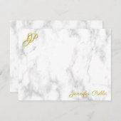 Text-Marble für handgeschriebenes Skript, Monogram Mitteilungskarte (Vorne/Hinten)