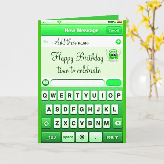 Text Me_ Karte (Gelbe Blume)