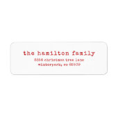 Text-Minimalistische Rücksendeadresse für rote Sch (Vorne)