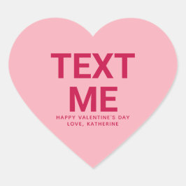 Text mir rosa lustige niedliche Valentinstag Konve Herz-Aufkleber