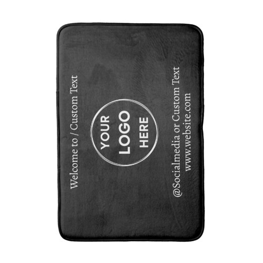Text mit benutzerdefinierten Schwarzen Logos Moder Badematte (Vorderseite Vertikal)
