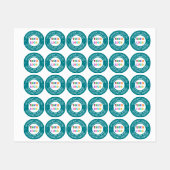 Text mit dem Logo "Custom Company" rund um Ihre Fa Etiketten (Blatt)