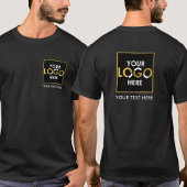 Text mit doppelseitigen Firmenlogo Werbung schwarz T-Shirt
