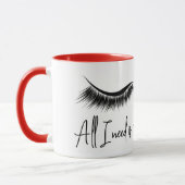 Text mit Eyelashes Tasse (Links)