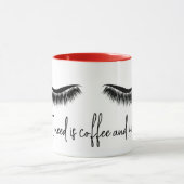Text mit Eyelashes Tasse (Zentrum)