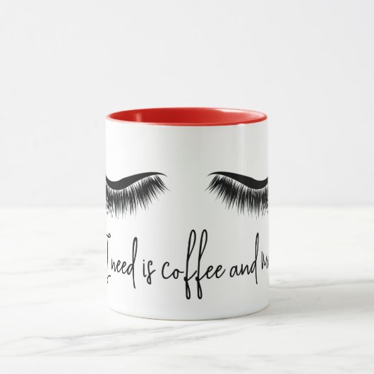 Text mit Eyelashes Tasse (Zentrum)