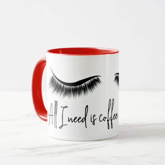 Text mit Eyelashes Tasse (Vorderseite Links)