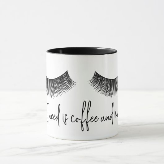 Text mit Eyelashes Tasse (Zentrum)
