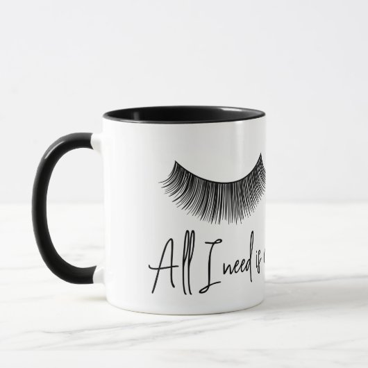 Text mit Eyelashes Tasse (Links)