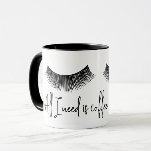 Text mit Eyelashes Tasse (Vorderseite Links)